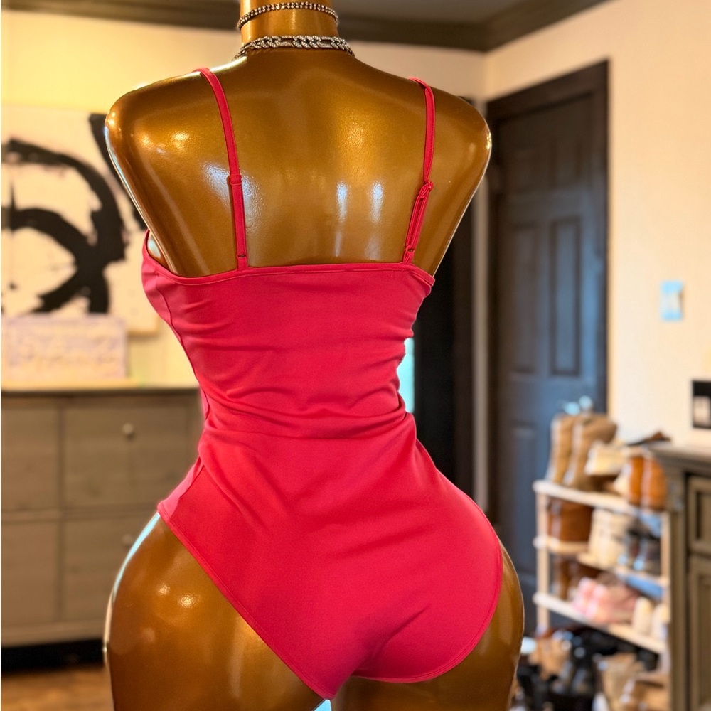 SHEIN Hot Pink Spaghetti Strap Bodysuit
